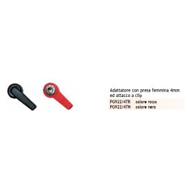 Adattatore Con Presa Femmina 4mm Ed Attacco A Clip Nero