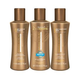 Cadiveu Brasil Cacau EcoKeratin Kit: Shampoo+Trattamento+Maschera 110ml