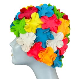 Cuffia Piscina Gommata Fiori Multicolore N. 13 Classica