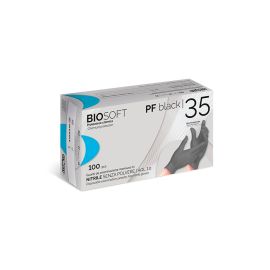 Guanti Nitrile Glovely Biosoft PF35 Neri Taglia S  6-6,5