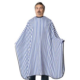 Mantella Barber A Righe Bianco-Blu Con Clip 158x137cm