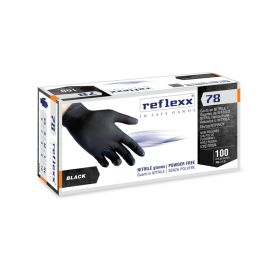 Guanti In Nitrile Neri Senza Polvere Reflexx 78 – gr. 4,0 (L) conf. 100pz