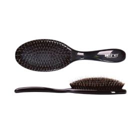 She Spazzola Ovale Nero Lucida – Setole Naturali per Styling Professionale