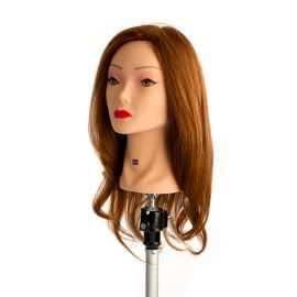 Testa Studio Da Taglio Capelli Naturali 40 Cm Alta Densità - Castano Chiaro